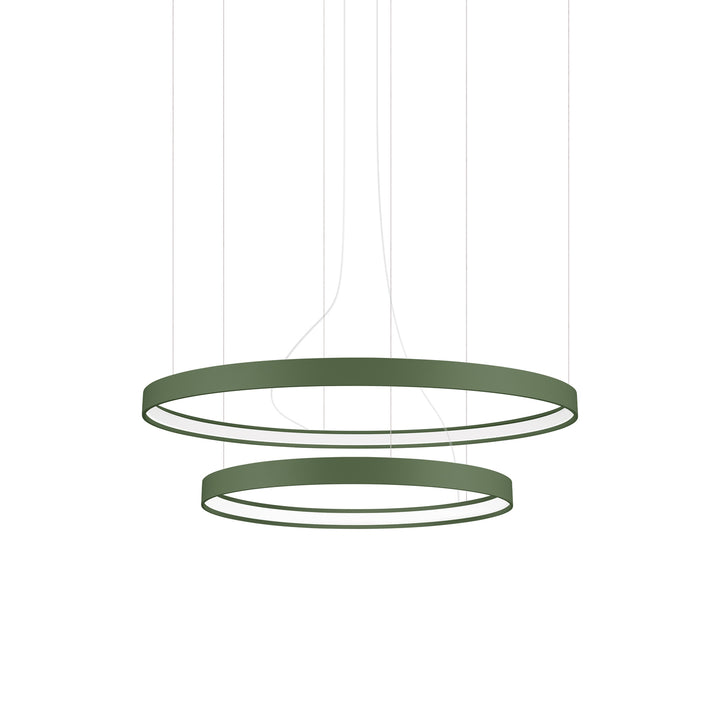 Lustre anneau RIO vert olive vue d'ensemble