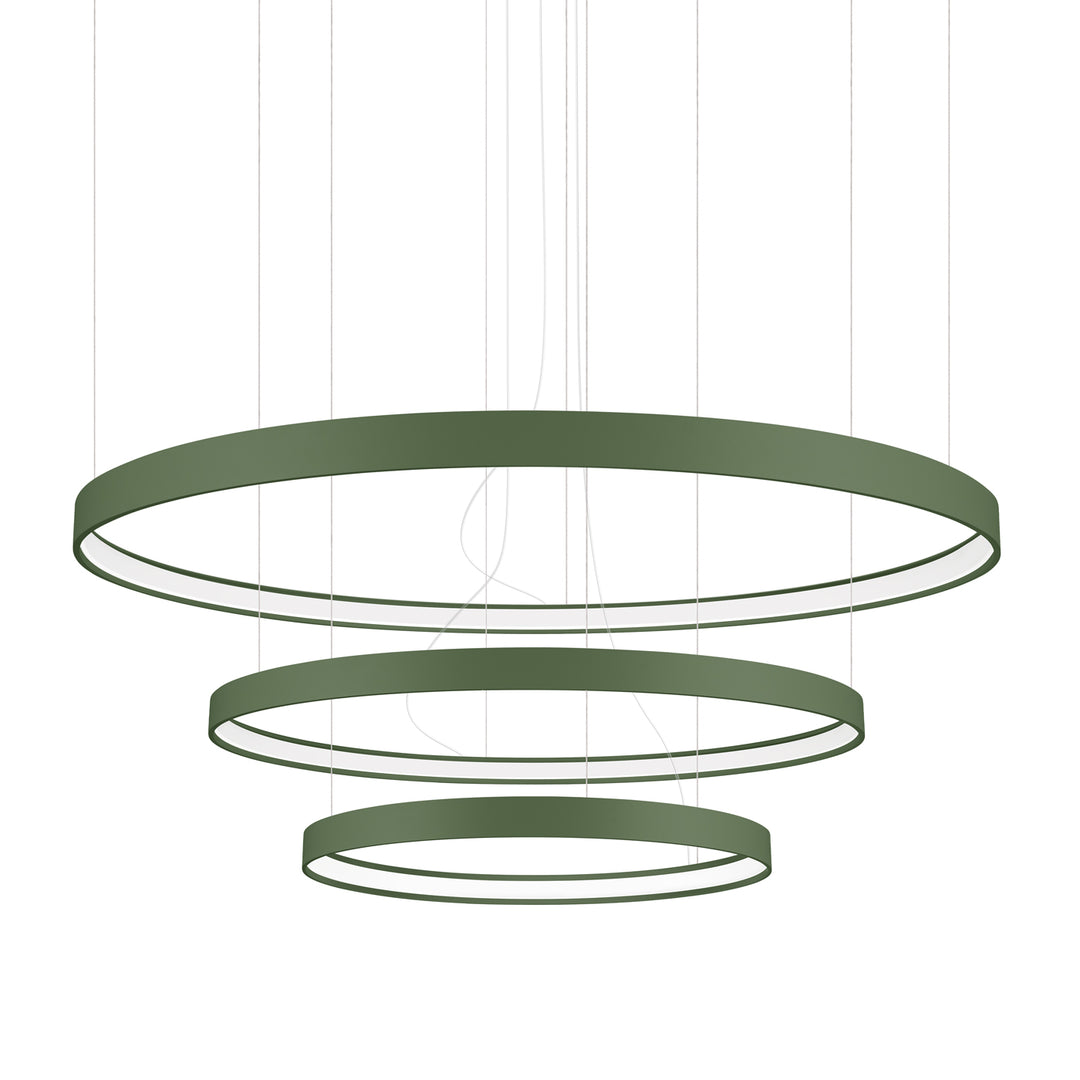 Lustre anneau RIO vert olive vue d'ensemble