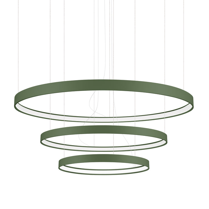 Lustre anneau RIO vert olive vue d'ensemble