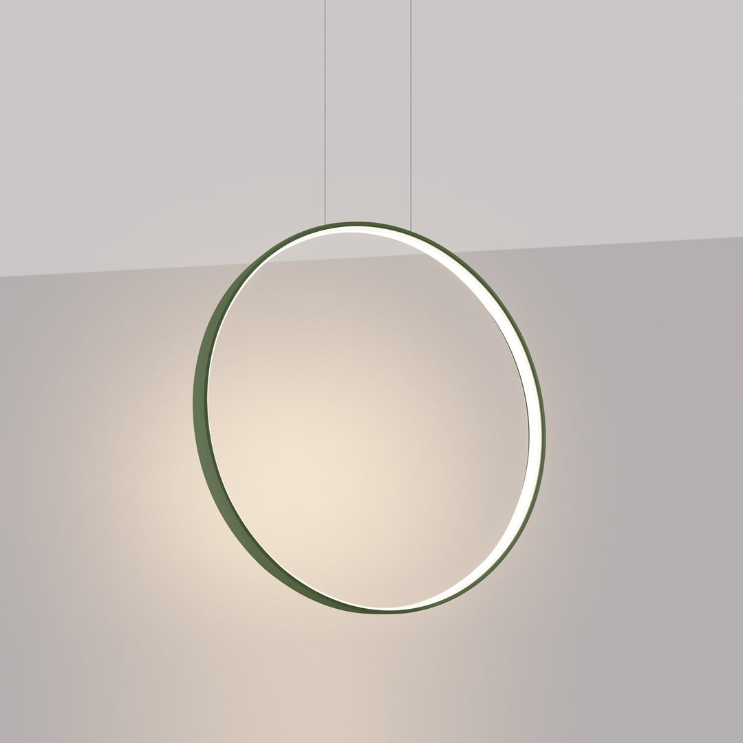 Suspension anneau RIO vert olive allumée, suspendue