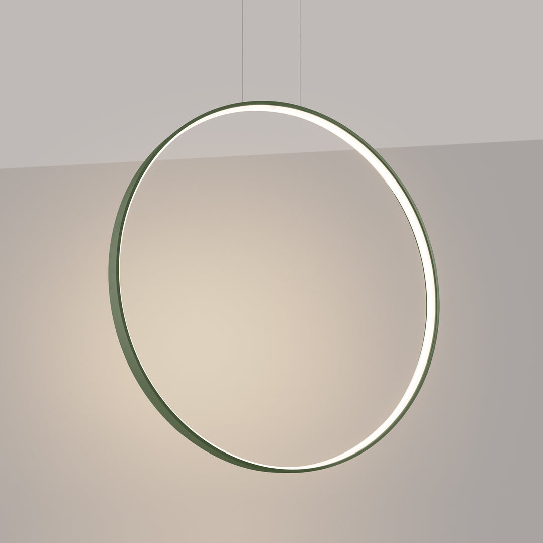 Suspension anneau RIO vert olive allumée, suspendue