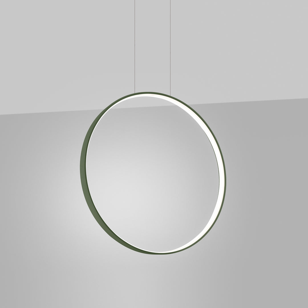 Suspension anneau RIO vert olive allumée, suspendue
