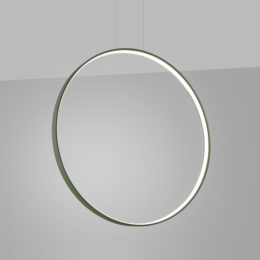 Suspension anneau RIO vert olive allumée, suspendue