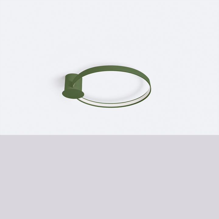 Plafonnier anneau RIO vert olive éteinte, au plafond