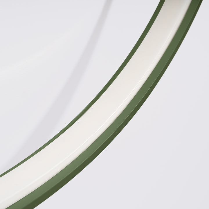 Plafonnier anneau RIO vert olive éteinte, vue de dessous