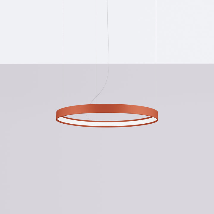 Lustre anneau RIO ocre rouge éteinte, suspendu
