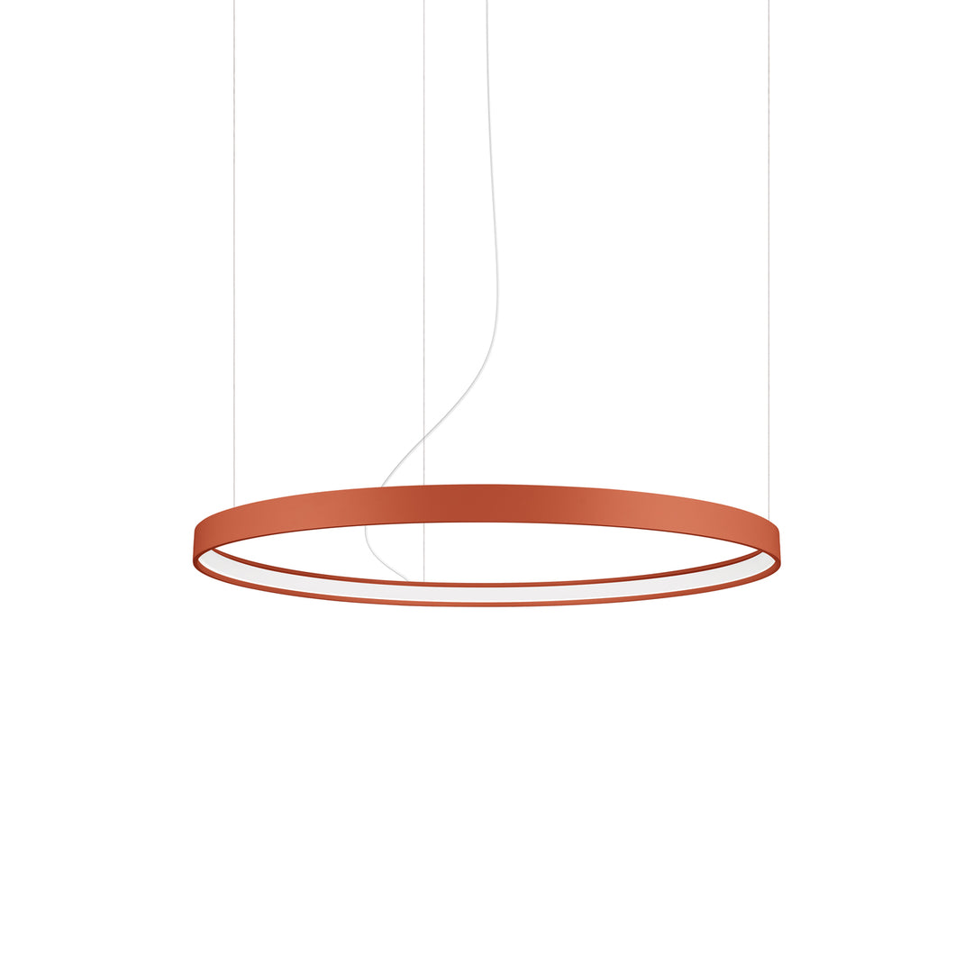 Lustre anneau RIO ocre rouge vue d'ensemble