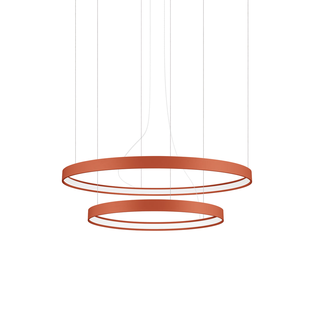 Lustre anneau RIO ocre rouge vue d'ensemble