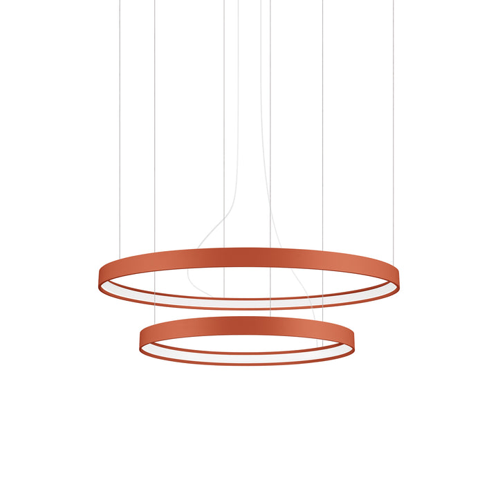 Lustre anneau RIO ocre rouge vue d'ensemble