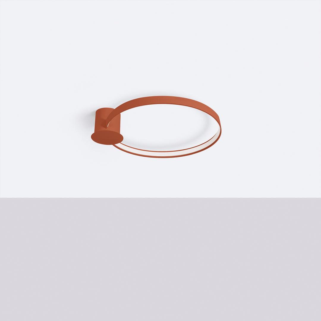 Plafonnier anneau RIO ocre rouge éteinte, au plafond