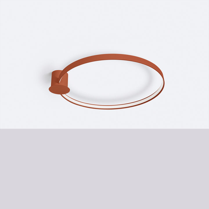 Plafonnier anneau RIO ocre rouge éteinte, au plafond
