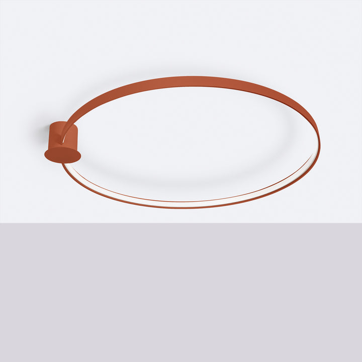 Plafonnier anneau RIO ocre rouge éteinte, au plafond