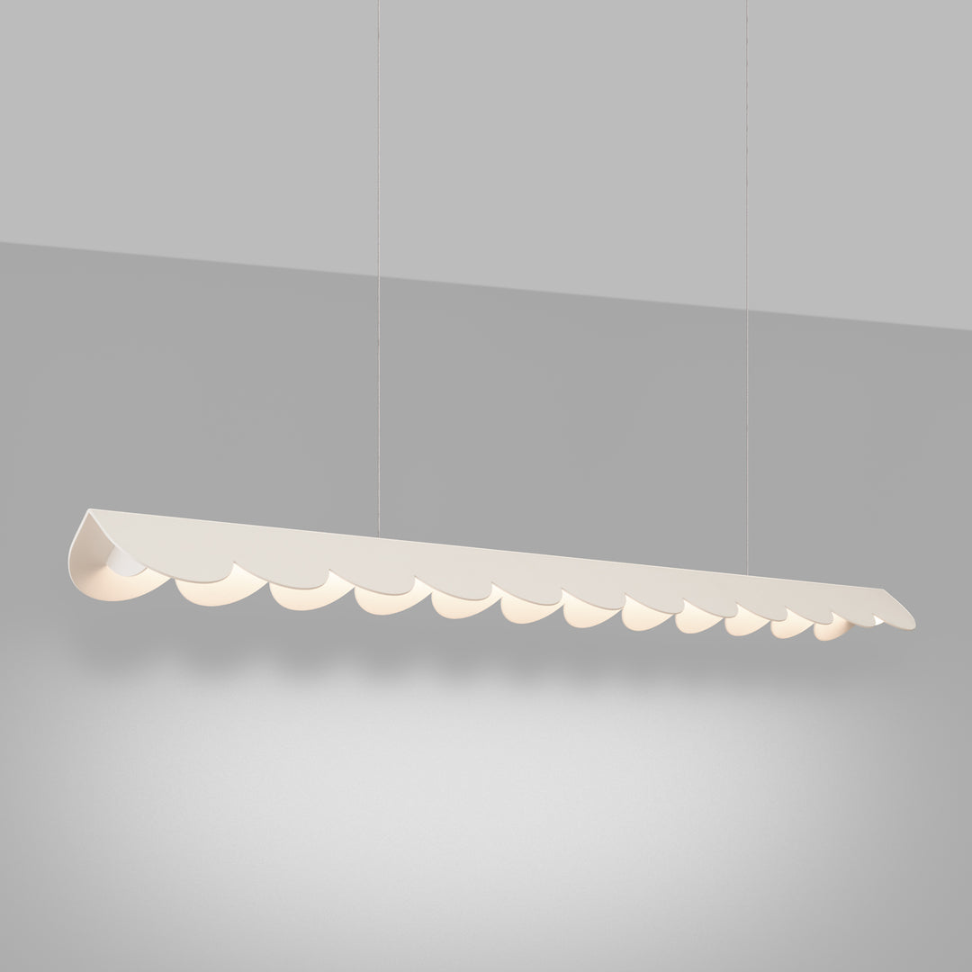 Suspension BISCUIT beige allumée, suspendue
