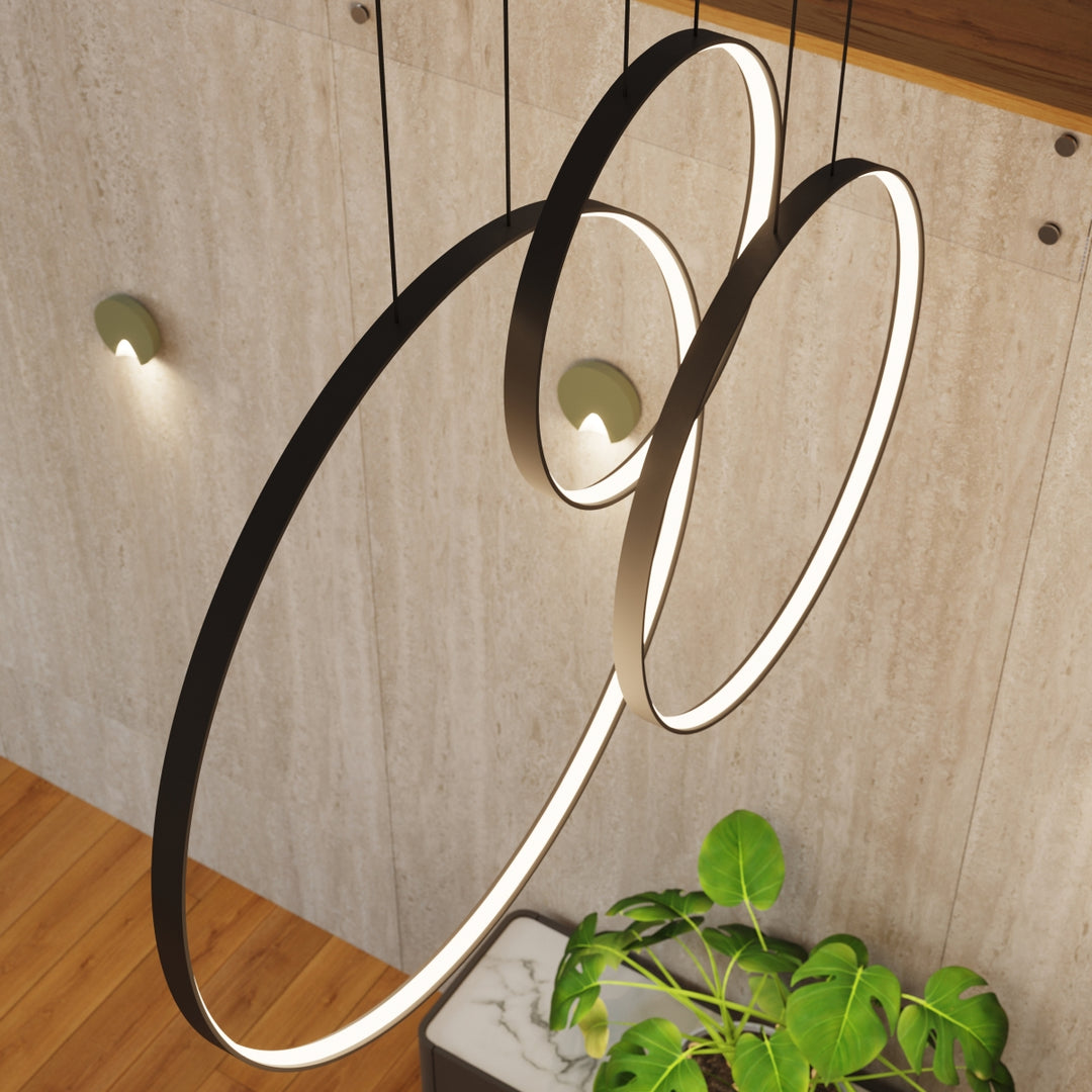 Suspension anneau RIO blanc dans un intérieur contemporain