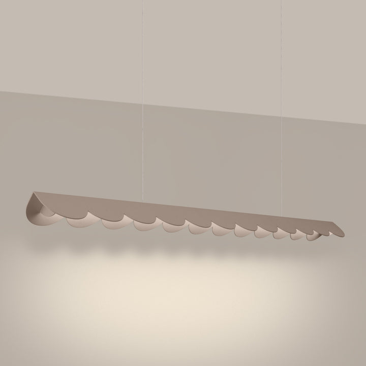Suspension BISCUIT taupe allumée, suspendue
