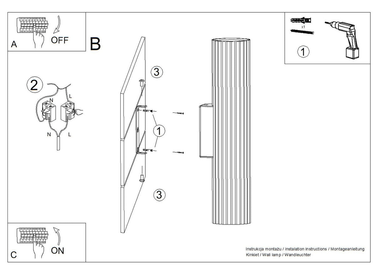 Schéma d'installation du luminaire