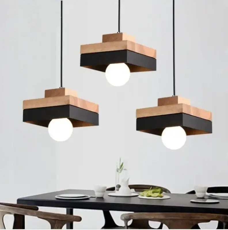 Suspension luminaire en bois minimaliste et scandinave