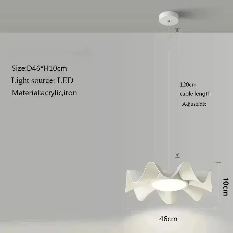 Suspension luminaire led matériau acrylique et fer élégance