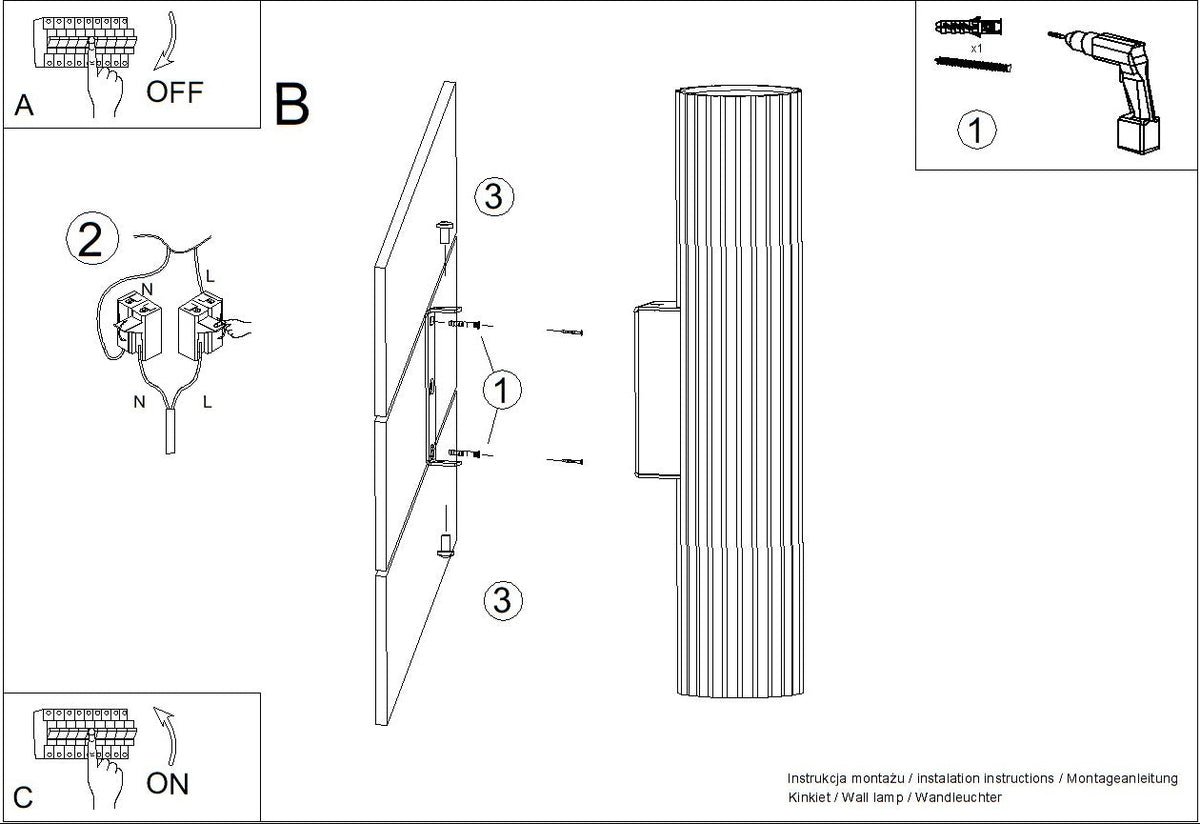 Schéma d'installation du luminaire