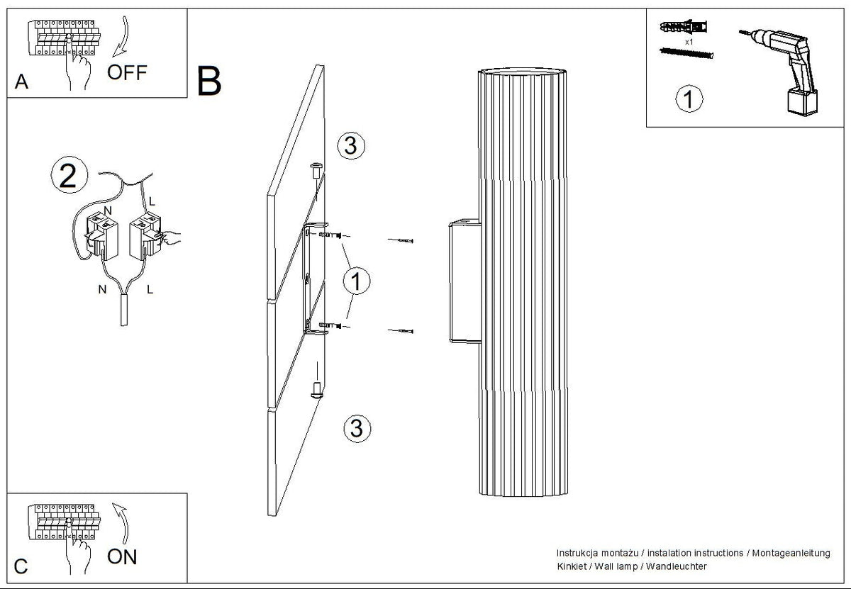 Schéma d'installation du luminaire