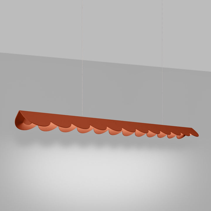Suspension BISCUIT ocre rouge allumée, suspendue