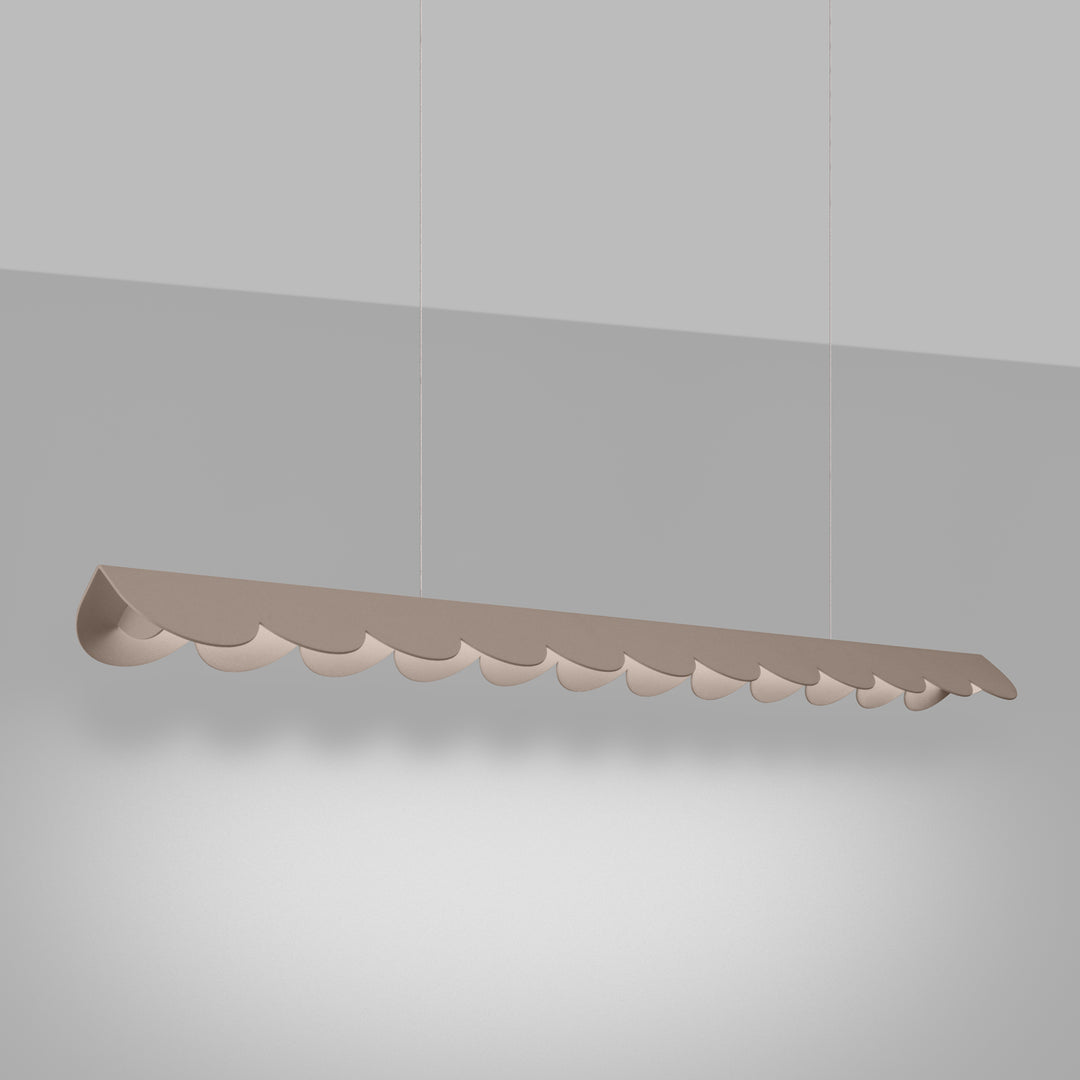 Suspension BISCUIT taupe allumée, suspendue
