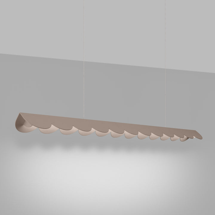 Suspension BISCUIT taupe allumée, suspendue