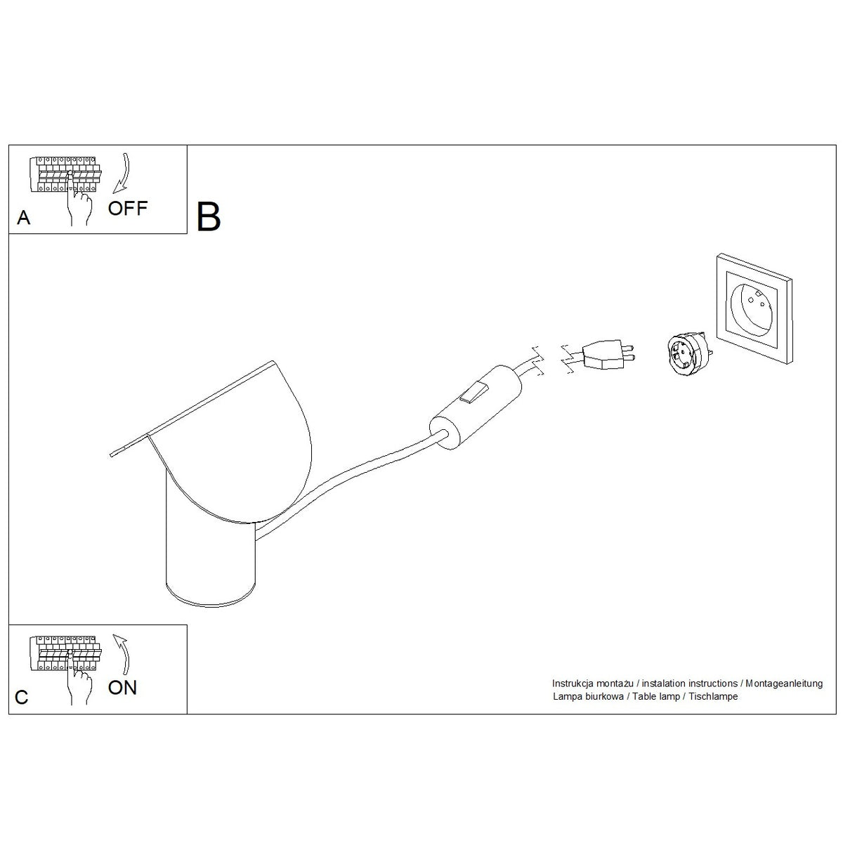 Schéma d'installation du luminaire