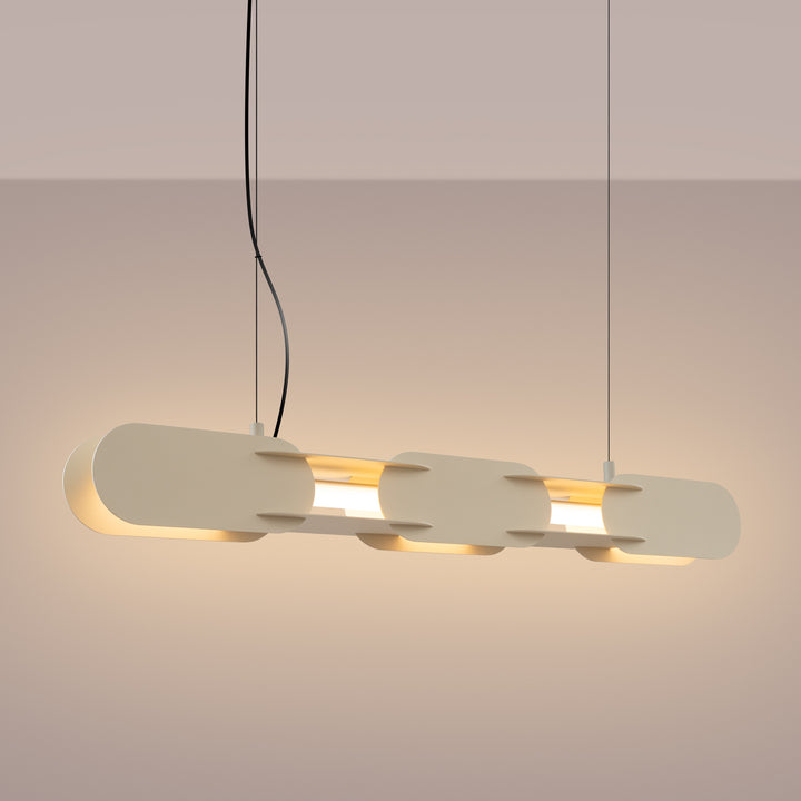 Suspension CHAIN beige allumée, suspendue