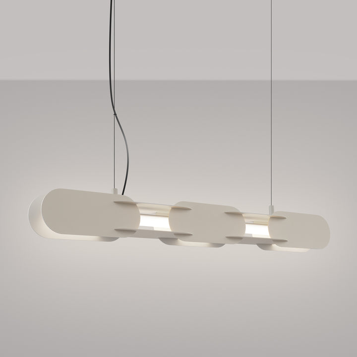 Suspension CHAIN beige allumée, suspendue