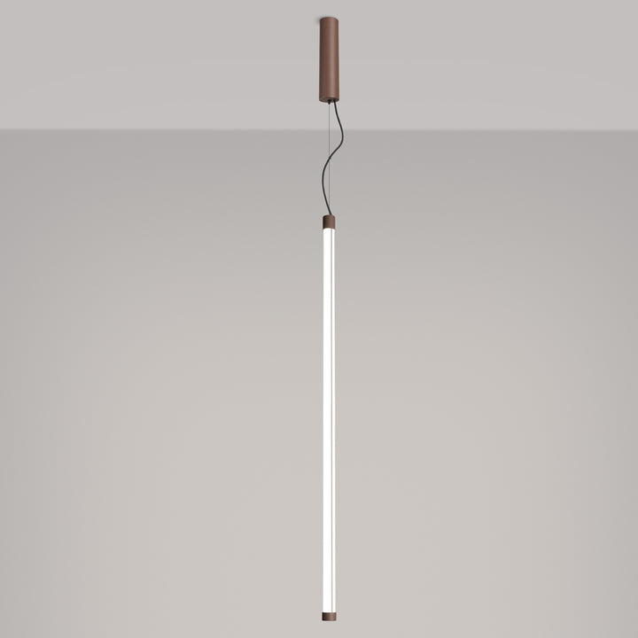 Suspension tube TRANG marron allumée, suspendue