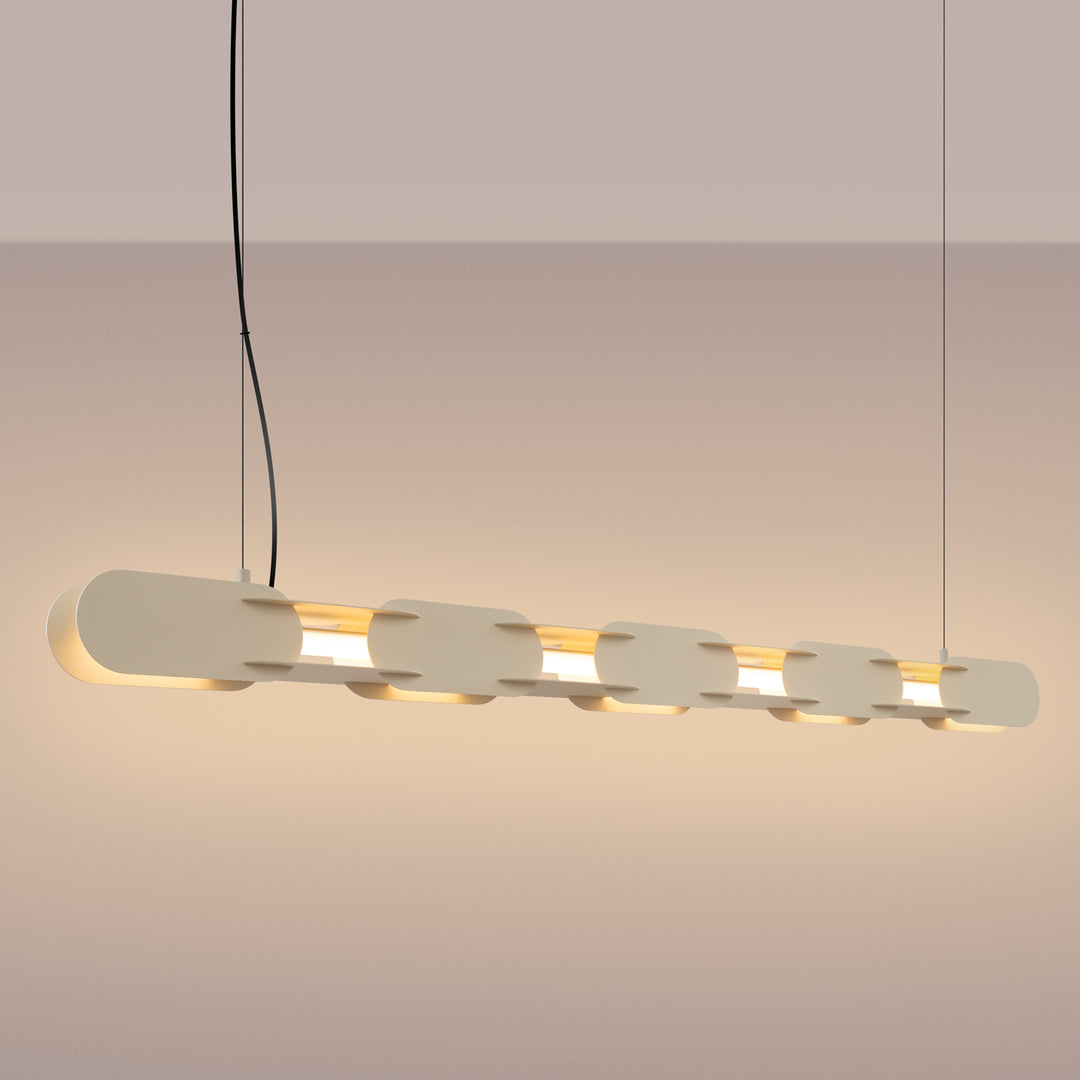 Suspension CHAIN beige allumée, suspendue