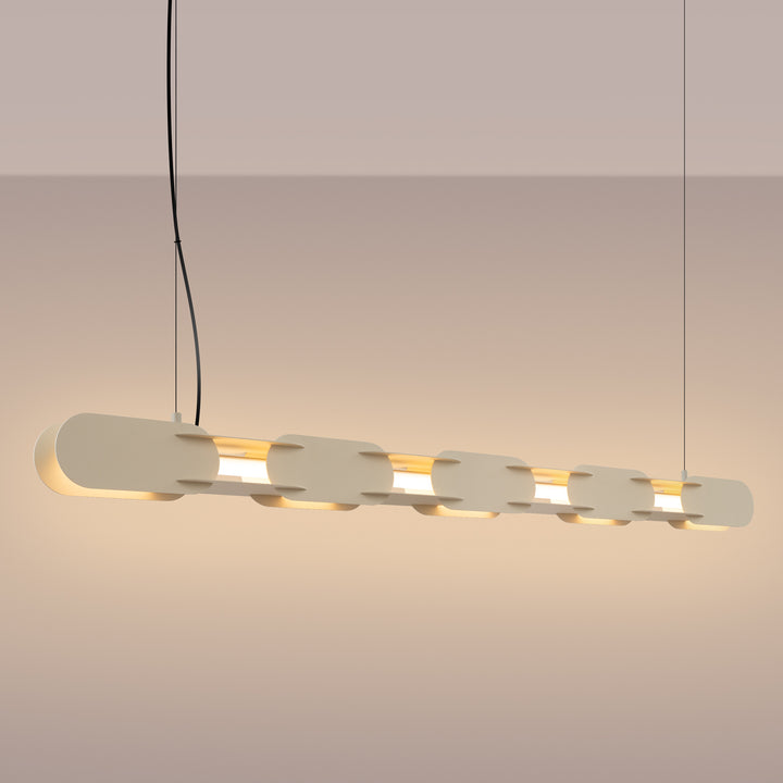 Suspension CHAIN beige allumée, suspendue