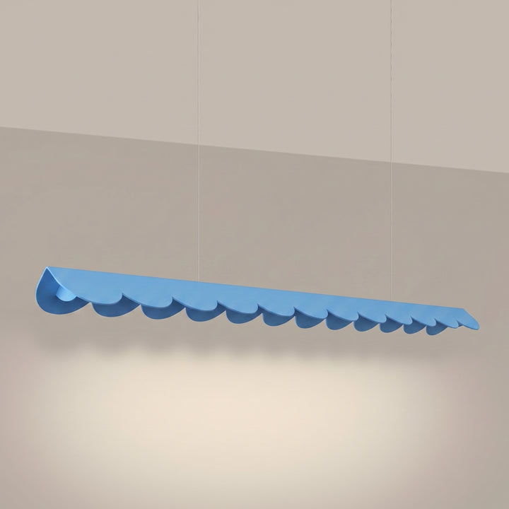 Suspension BISCUIT bleu clair allumée, suspendue
