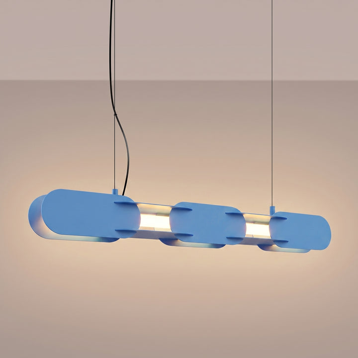 Suspension CHAIN bleu clair allumée, suspendue