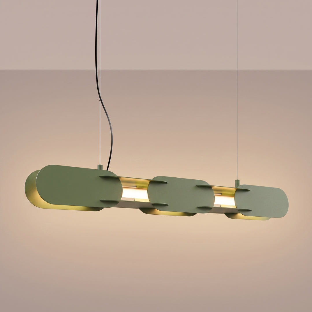 Suspension CHAIN vert olive allumée, suspendue