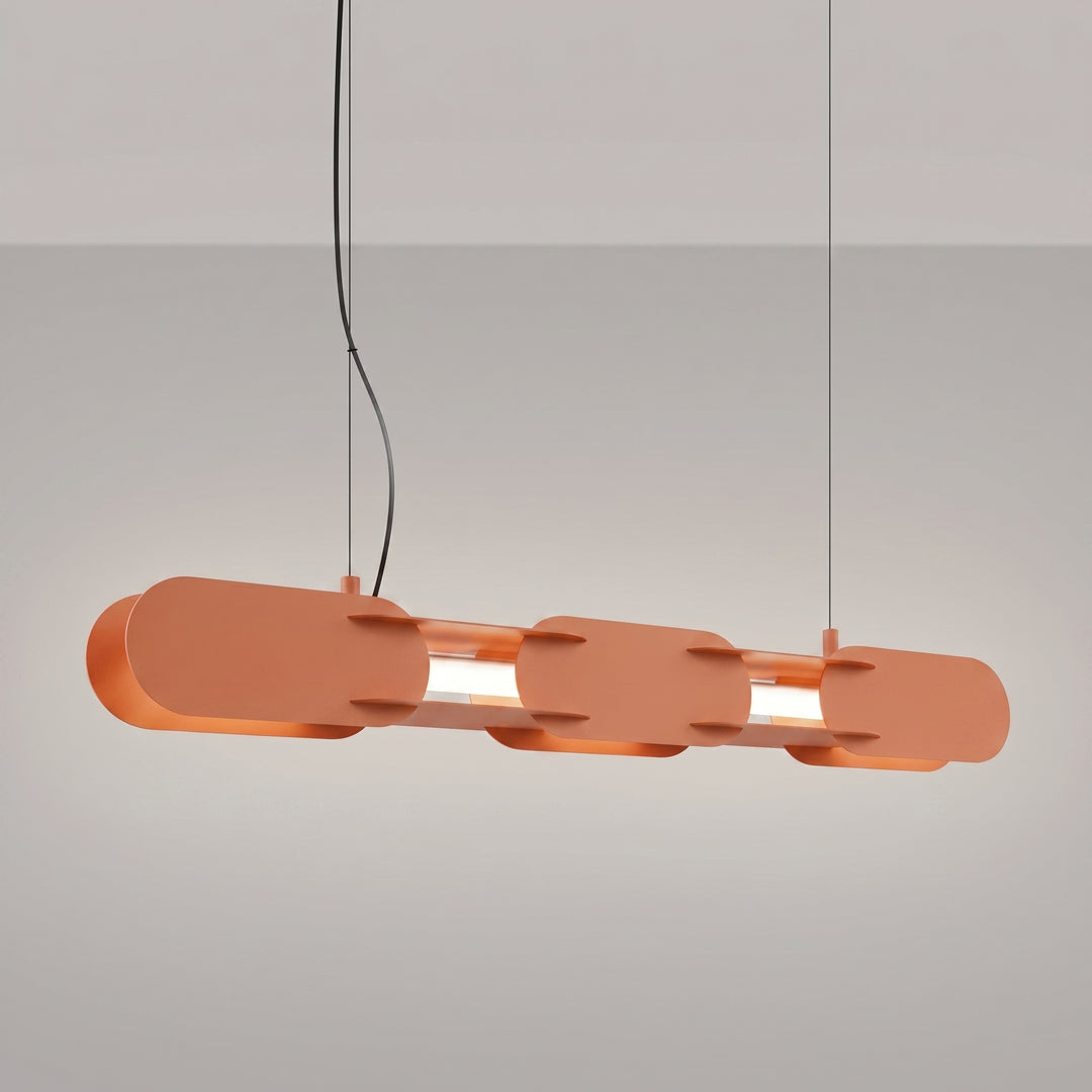 Suspension CHAIN ocre rouge allumée, suspendue