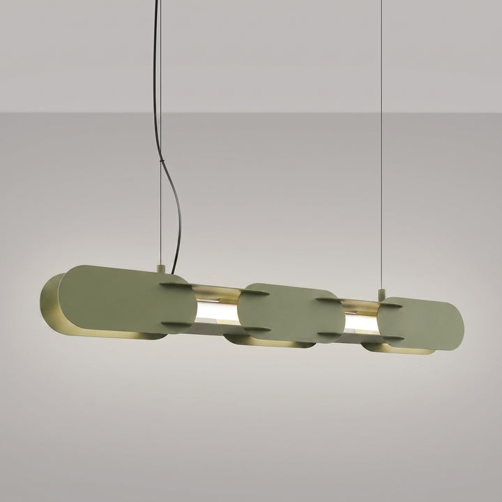 Suspension CHAIN vert olive allumée, suspendue