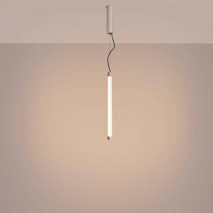 Suspension tube TRANG taupe allumée, suspendue