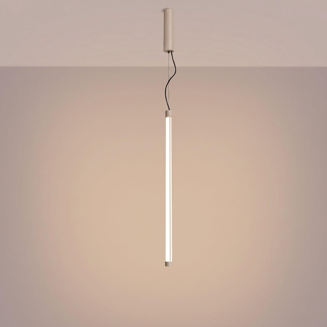 Suspension tube TRANG taupe allumée, suspendue
