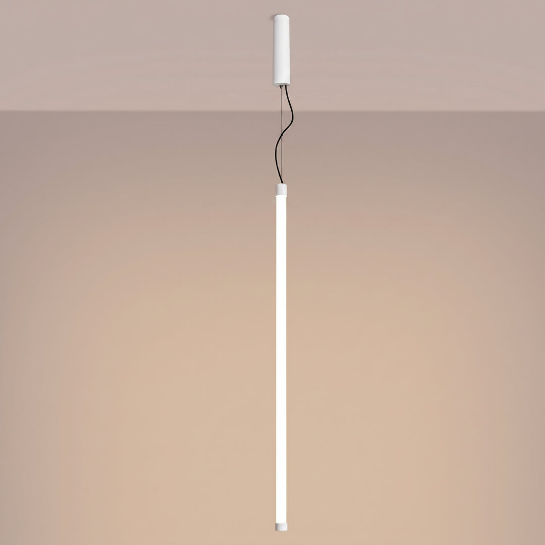 Suspension tube TRANG blanc allumée, suspendue