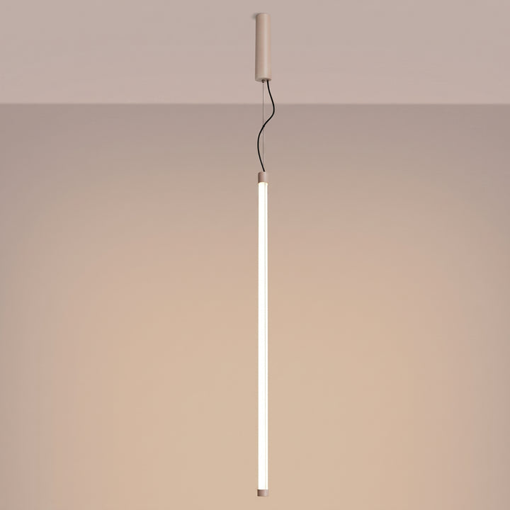 Suspension tube TRANG taupe allumée, suspendue