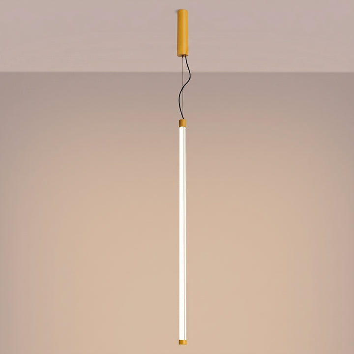 Suspension tube TRANG jaune allumée, suspendue