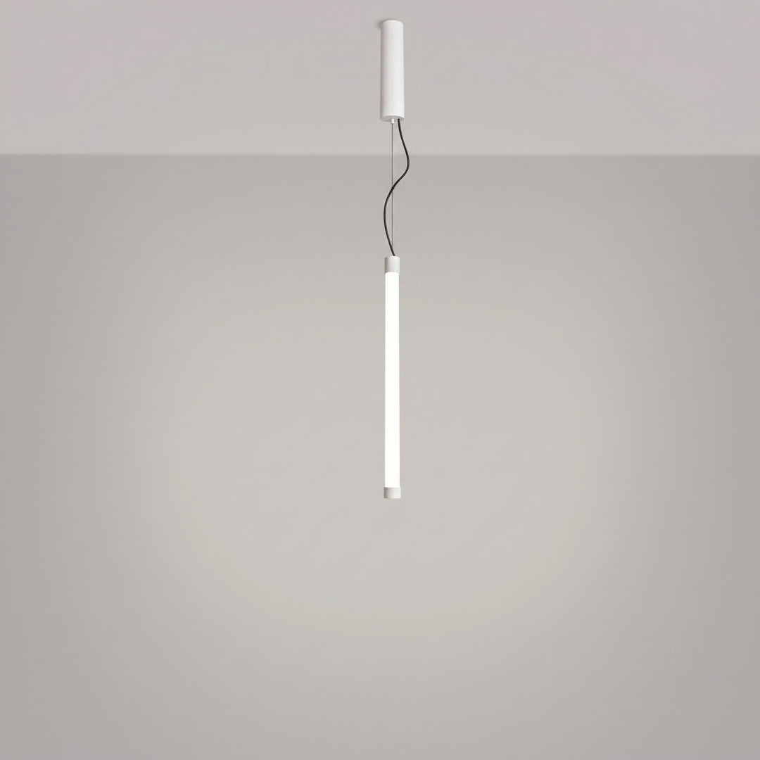 Suspension tube TRANG blanc allumée, suspendue