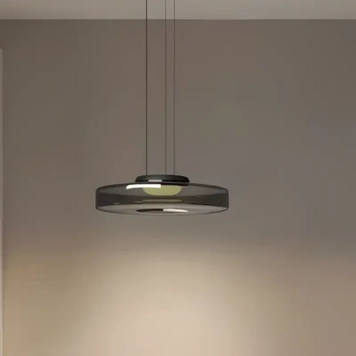 Suspension luminaire design moderne métal et verre clair
