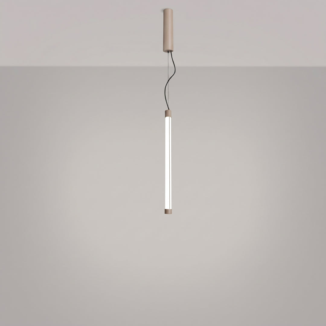 Suspension tube TRANG taupe allumée, suspendue