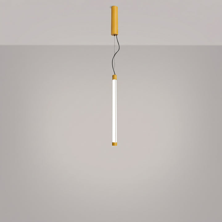 Suspension tube TRANG jaune allumée, suspendue