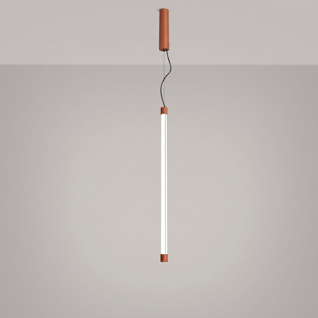 Suspension tube TRANG ocre rouge allumée, suspendue