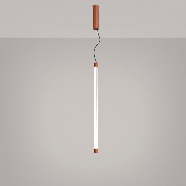 Suspension tube TRANG ocre rouge allumée, suspendue