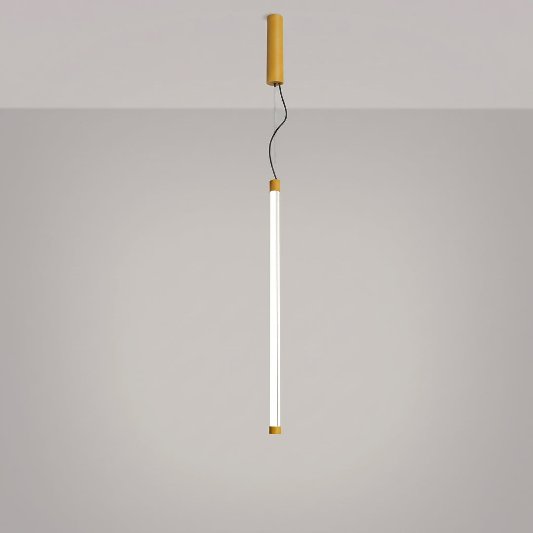 Suspension tube TRANG jaune allumée, suspendue